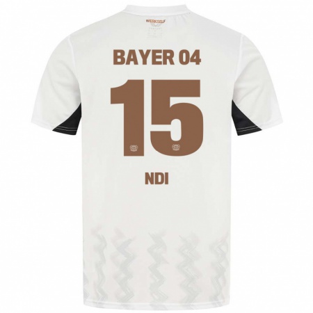 Kandiny Herren Bradley Ndi #15 Weiß Schwarz Auswärtstrikot Trikot 2024/25 T-Shirt