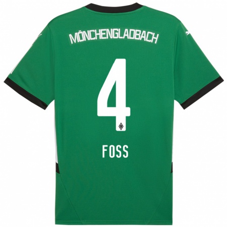 Kandiny Herren Jonathan Foss #4 Grün Weiß Auswärtstrikot Trikot 2024/25 T-Shirt