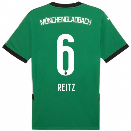 Kandiny Herren Tony Reitz #6 Grün Weiß Auswärtstrikot Trikot 2024/25 T-Shirt