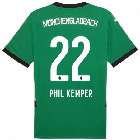 Kandiny Herren Phil Kemper #22 Grün Weiß Auswärtstrikot Trikot 2024/25 T-Shirt