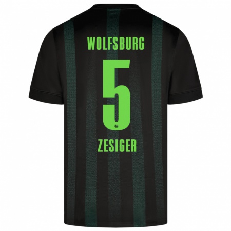 Kandiny Herren Cédric Zesiger #5 Dunkelgrün Auswärtstrikot Trikot 2024/25 T-Shirt