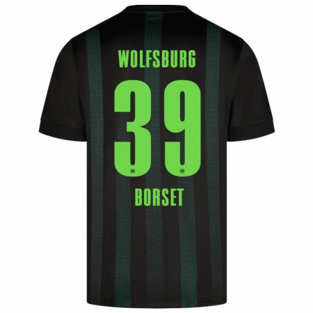 Kandiny Herren Anders Børset #39 Dunkelgrün Auswärtstrikot Trikot 2024/25 T-Shirt