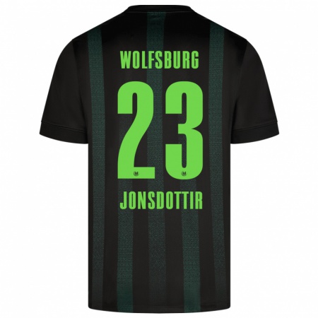 Kandiny Herren Sveindís Jane Jónsdóttir #23 Dunkelgrün Auswärtstrikot Trikot 2024/25 T-Shirt