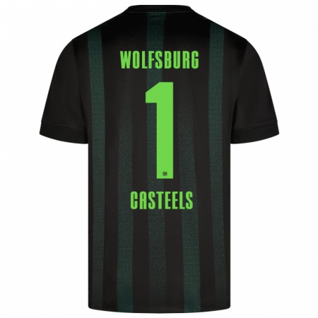 Kandiny Herren Koen Casteels #1 Dunkelgrün Auswärtstrikot Trikot 2024/25 T-Shirt