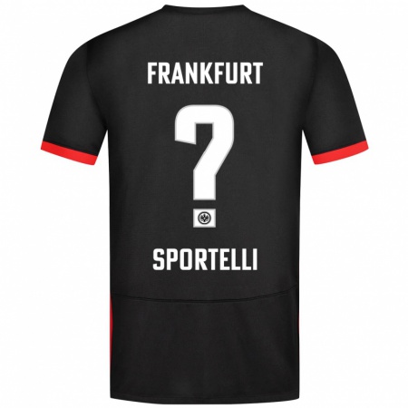 Kandiny Herren Flavio Sportelli #0 Schwarz Auswärtstrikot Trikot 2024/25 T-Shirt