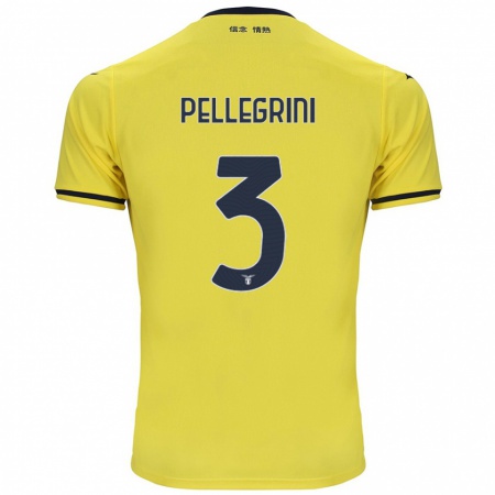 Kandiny Herren Luca Pellegrini #3 Gelb Auswärtstrikot Trikot 2024/25 T-Shirt