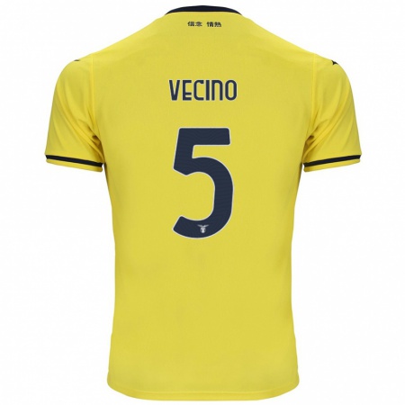 Kandiny Herren Matías Vecino #5 Gelb Auswärtstrikot Trikot 2024/25 T-Shirt