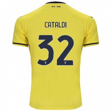 Kandiny Herren Danilo Cataldi #32 Gelb Auswärtstrikot Trikot 2024/25 T-Shirt