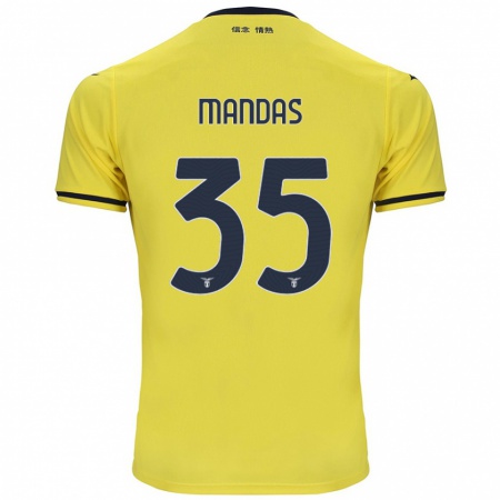 Kandiny Herren Christos Mandas #35 Gelb Auswärtstrikot Trikot 2024/25 T-Shirt