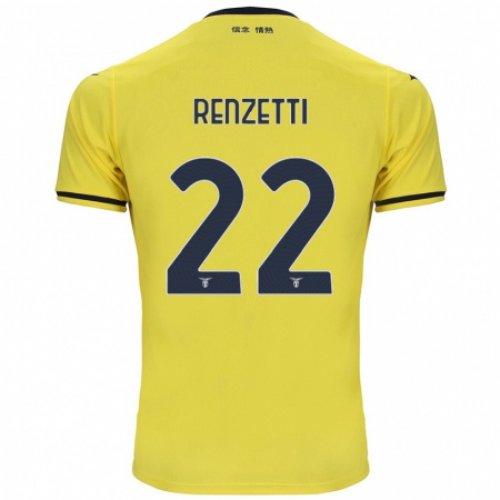 Kandiny Herren Davide Renzetti #22 Gelb Auswärtstrikot Trikot 2024/25 T-Shirt