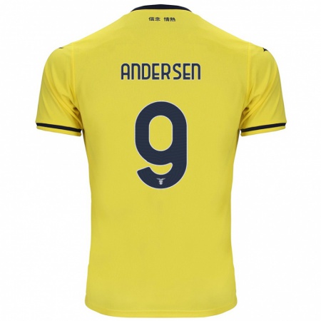 Kandiny Herren Signe Holt Andersen #9 Gelb Auswärtstrikot Trikot 2024/25 T-Shirt