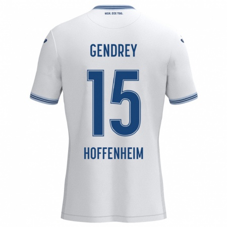 Kandiny Herren Valentin Gendrey #15 Weiß Schwarz Auswärtstrikot Trikot 2024/25 T-Shirt