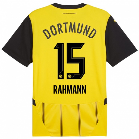 Kandiny Damen Luke Rahmann #15 Gelb Schwarz Heimtrikot Trikot 2024/25 T-Shirt