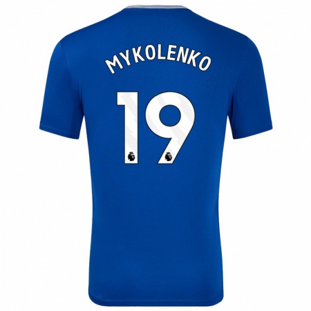 Kandiny Damen Vitaliy Mykolenko #19 Blau Mit Heimtrikot Trikot 2024/25 T-Shirt