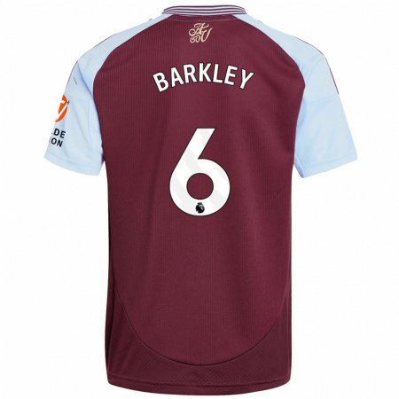 Kandiny Damen Ross Barkley #6 Burgunder Himmelblau Heimtrikot Trikot 2024/25 T-Shirt