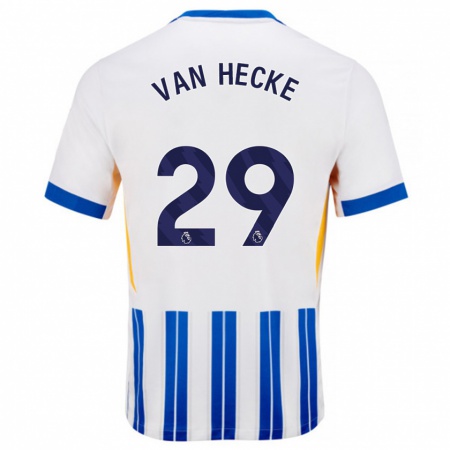 Kandiny Damen Jan Paul Van Hecke #29 Weiß Blaue Nadelstreifen Heimtrikot Trikot 2024/25 T-Shirt