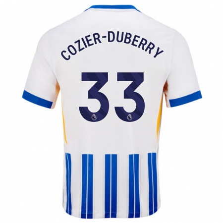 Kandiny Damen Amario Cozier-Duberry #33 Weiß Blaue Nadelstreifen Heimtrikot Trikot 2024/25 T-Shirt