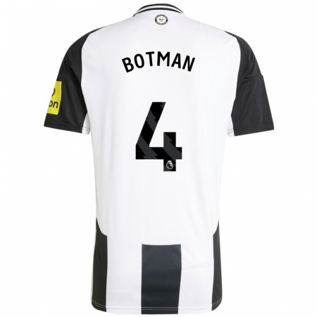 Kandiny Damen Sven Botman #4 Weiß Schwarz Heimtrikot Trikot 2024/25 T-Shirt