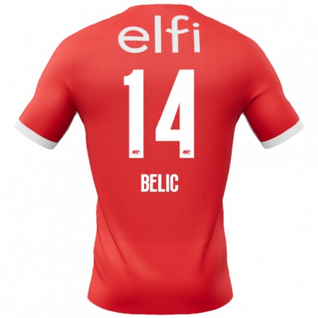 Kandiny Damen Kristijan Belic #14 Rot Weiß Heimtrikot Trikot 2024/25 T-Shirt