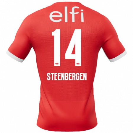 Kandiny Damen Thom Steenbergen #14 Rot Weiß Heimtrikot Trikot 2024/25 T-Shirt