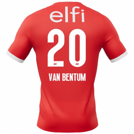 Kandiny Damen Mirte Van Bentum #20 Rot Weiß Heimtrikot Trikot 2024/25 T-Shirt