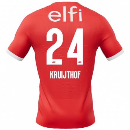 Kandiny Damen Annemiek Kruijthof #24 Rot Weiß Heimtrikot Trikot 2024/25 T-Shirt