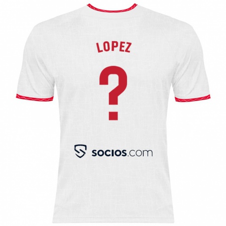 Kandiny Damen David López #0 Weiß Rot Heimtrikot Trikot 2024/25 T-Shirt