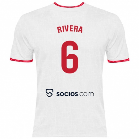 Kandiny Damen Pablo Rivera #6 Weiß Rot Heimtrikot Trikot 2024/25 T-Shirt