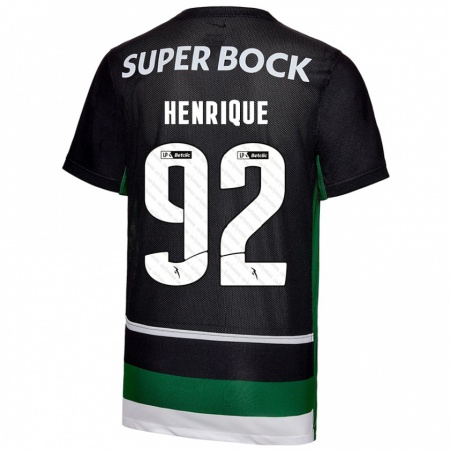 Kandiny Damen Eduardo Henrique #92 Schwarz Weiß Grün Heimtrikot Trikot 2024/25 T-Shirt