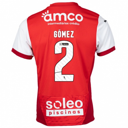 Kandiny Damen Víctor Gómez #2 Rot Weiß Heimtrikot Trikot 2024/25 T-Shirt