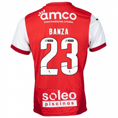 Kandiny Damen Simon Banza #23 Rot Weiß Heimtrikot Trikot 2024/25 T-Shirt