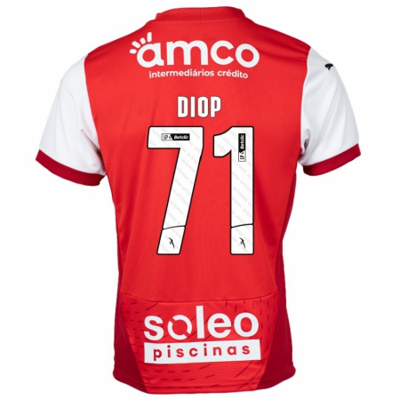 Kandiny Damen Mamadou Diop #71 Rot Weiß Heimtrikot Trikot 2024/25 T-Shirt