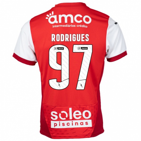 Kandiny Damen Dinis Rodrigues #97 Rot Weiß Heimtrikot Trikot 2024/25 T-Shirt