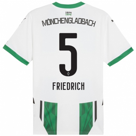 Kandiny Damen Marvin Friedrich #5 Weiß Grün Heimtrikot Trikot 2024/25 T-Shirt