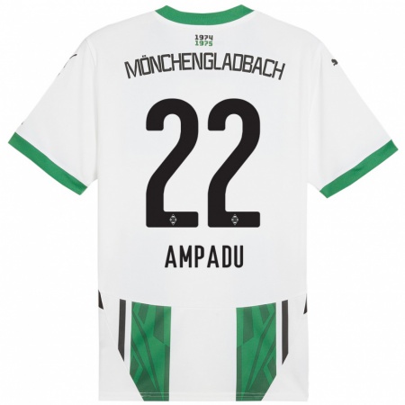 Kandiny Damen Leon Ampadu #22 Weiß Grün Heimtrikot Trikot 2024/25 T-Shirt