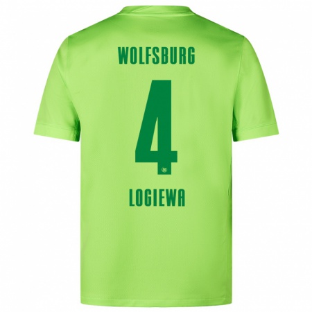 Kandiny Damen Luca Logiewa #4 Fluoreszierendes Grün Heimtrikot Trikot 2024/25 T-Shirt