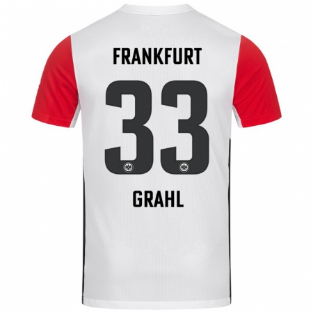 Kandiny Damen Jens Grahl #33 Weiß Rot Heimtrikot Trikot 2024/25 T-Shirt