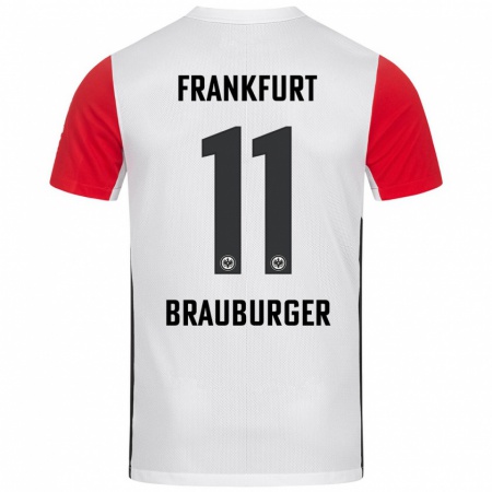 Kandiny Damen Maximilian Brauburger #11 Weiß Rot Heimtrikot Trikot 2024/25 T-Shirt