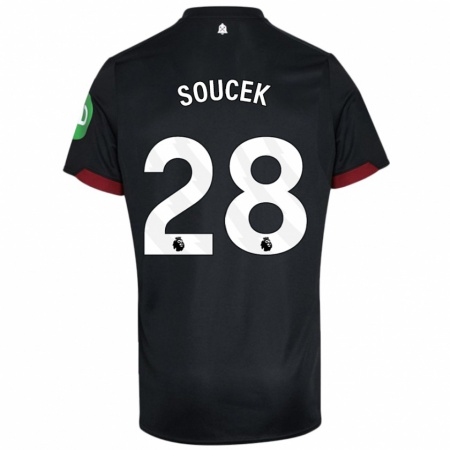 Kandiny Damen Tomas Soucek #28 Schwarz Weiß Auswärtstrikot Trikot 2024/25 T-Shirt