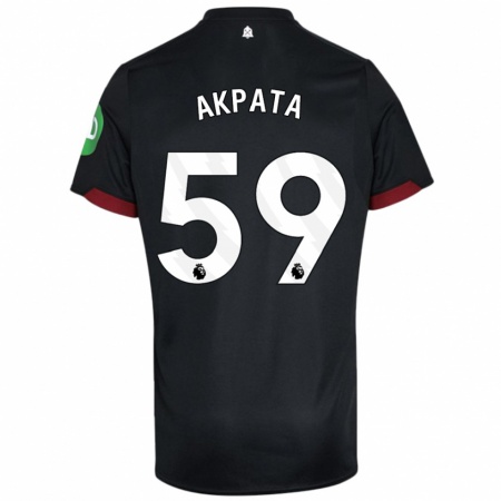 Kandiny Damen Tyron Akpata #59 Schwarz Weiß Auswärtstrikot Trikot 2024/25 T-Shirt