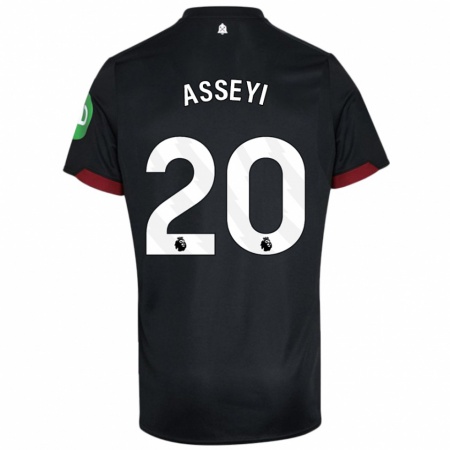 Kandiny Damen Viviane Asseyi #20 Schwarz Weiß Auswärtstrikot Trikot 2024/25 T-Shirt