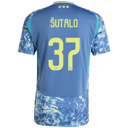 Kandiny Damen Josip Sutalo #37 Grau Blau Gelb Auswärtstrikot Trikot 2024/25 T-Shirt