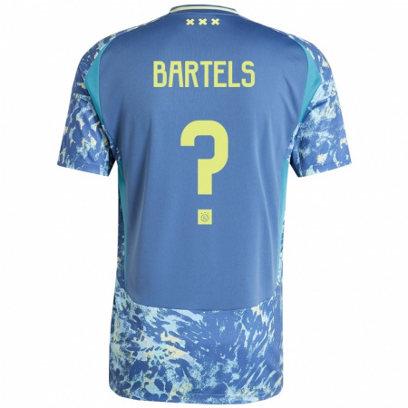 Kandiny Damen Jip Bartels #0 Grau Blau Gelb Auswärtstrikot Trikot 2024/25 T-Shirt