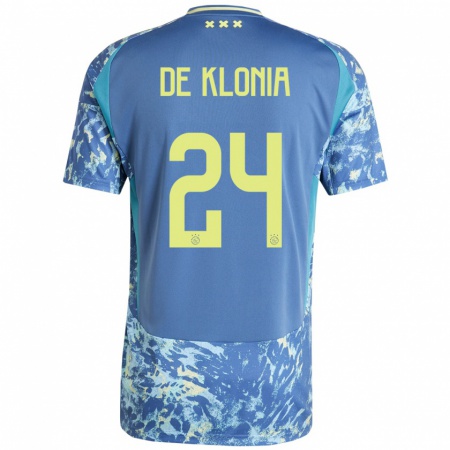 Kandiny Damen Daliyah De Klonia #24 Grau Blau Gelb Auswärtstrikot Trikot 2024/25 T-Shirt