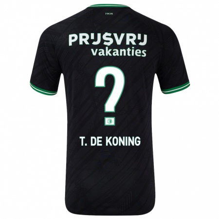 Kandiny Damen Tim De Koning #0 Schwarz Grün Auswärtstrikot Trikot 2024/25 T-Shirt