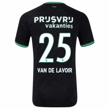 Kandiny Damen Romeé Van De Lavoir #25 Schwarz Grün Auswärtstrikot Trikot 2024/25 T-Shirt