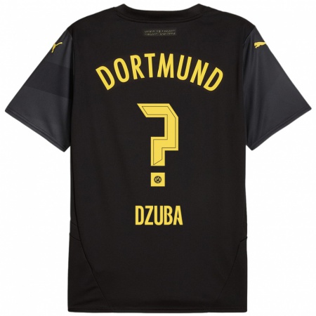 Kandiny Damen Fabian Dzuba #0 Schwarz Gelb Auswärtstrikot Trikot 2024/25 T-Shirt