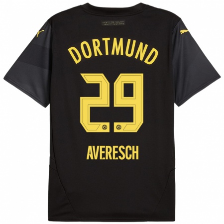 Kandiny Damen Noah Averesch #29 Schwarz Gelb Auswärtstrikot Trikot 2024/25 T-Shirt