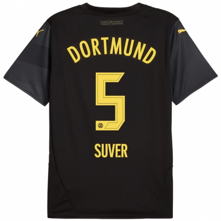 Kandiny Damen Mario Suver #5 Schwarz Gelb Auswärtstrikot Trikot 2024/25 T-Shirt