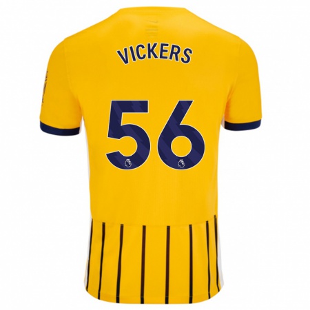 Kandiny Damen Caylan Vickers #56 Gold Blau Nadelstreifen Auswärtstrikot Trikot 2024/25 T-Shirt